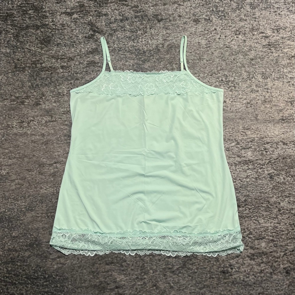 Maurices Lace Cami Tank Top Sz XL Green Babydoll Preppy Cute Fairy Coquette Y2K